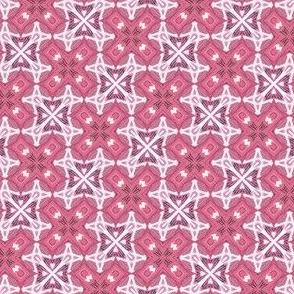 Tiny Fuchsia and White Floral Grid
