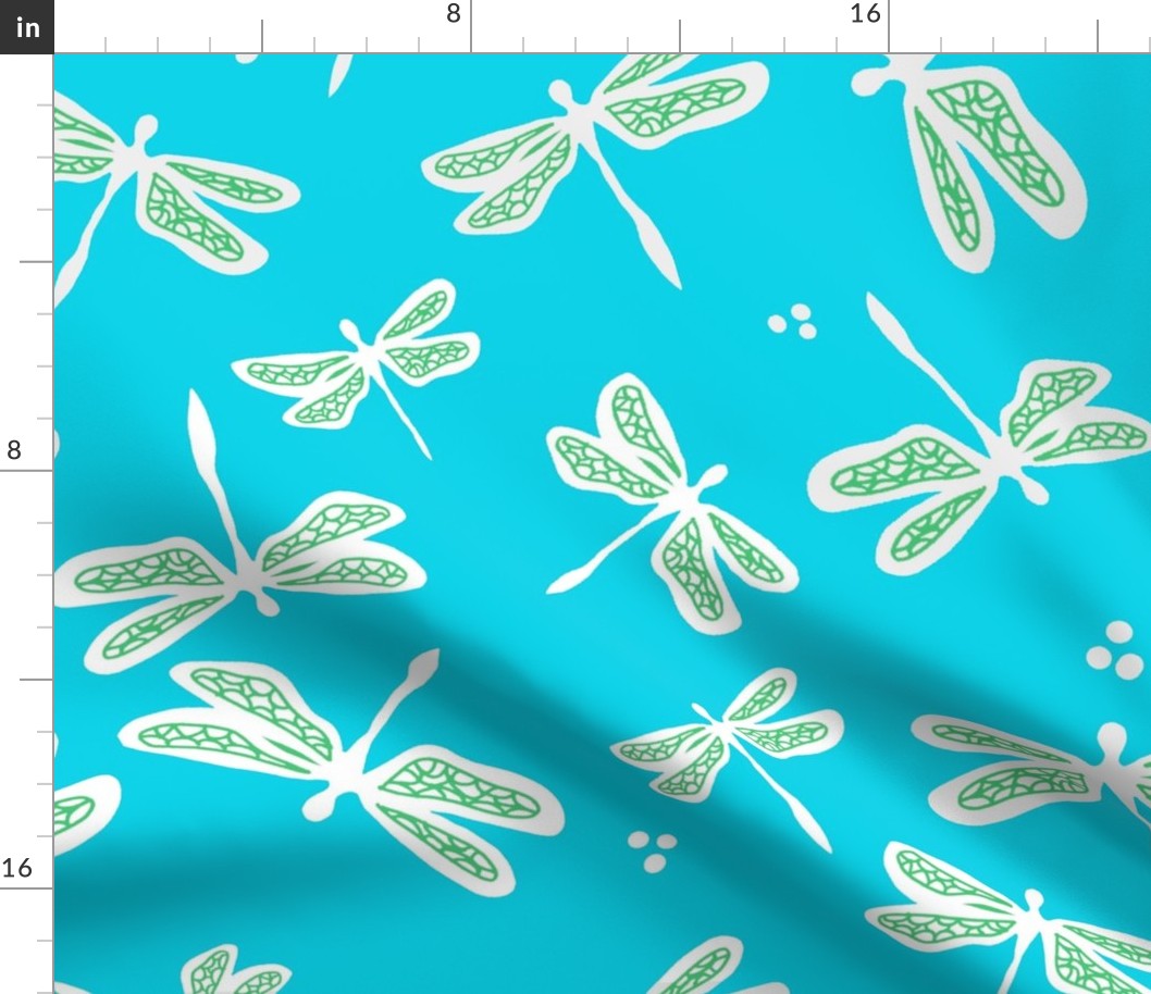 Dandy Dragonflies on Aqua II