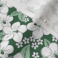 Hibiscus summer blossom and leaves Hawaii tropical flowers romantic garden forest green mint white
