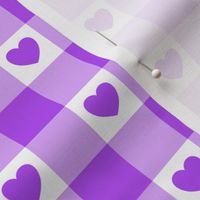 Purple Gingham  Hearts