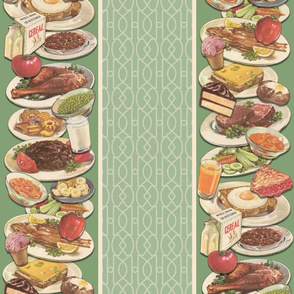 RETRO FOOD STRIPE  - RETRO FOOD COLLECTION (OLD GREEN)