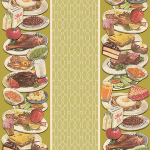 RETRO FOOD STRIPE  - RETRO FOOD COLLECTION (OLIVINE)