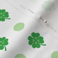Bright Green St Patricks Day Holiday Irish Lucky Four Leaf Clover Shamrock with Dots