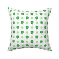 Bright Green St Patricks Day Holiday Irish Lucky Four Leaf Clover Shamrock with Dots