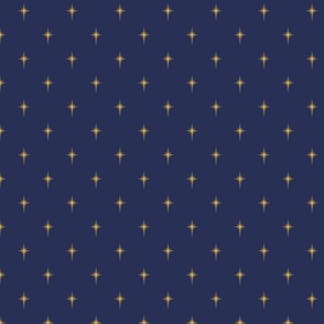 Christmas Faux Gold Foil Star in Midnight Blue 