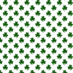 Shamrock 2-Tone Green on White St.Patrick’s Day Clover 