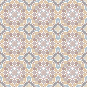 Tan and Cornflower Muted Mosaic Mandala