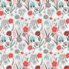 Red dot florals - small