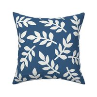 One Day at a Time - Branches with Leaves in Seaside Blue and Cream White
