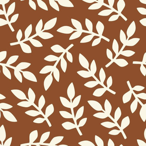 One Day at a Time - Branches with Leaves in Copper and Creamy White