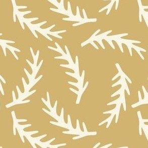 One Day At A Time - Evergreen Branches in Butter Yellow