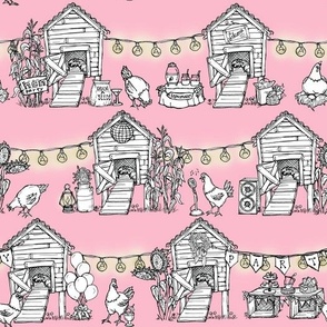 Henhouse Party Solid Pastel Pink, Wedding Bridal Party