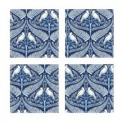 Aotearoa Damask  - blue and cream