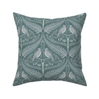 Aotearoa Damask - green and gray 