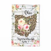 Ohio State Leopard and Watercolor Floral Teatowel