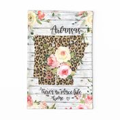 Arkansas State Leopard and Watercolor Floral teatowel