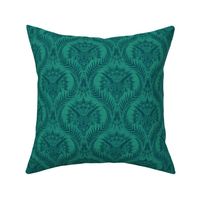 Triceratops Damask - medium - teal 