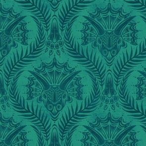 Triceratops Damask - medium - teal 