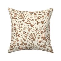 Wonderland Flower Whimsy in Cream White and Copper