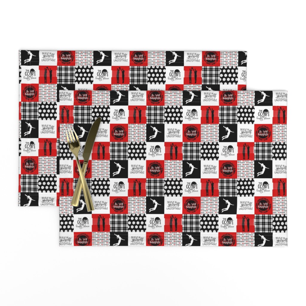 1.5 inch Volleyball//Jr Red Knights - Wholecloth Cheater Quilt