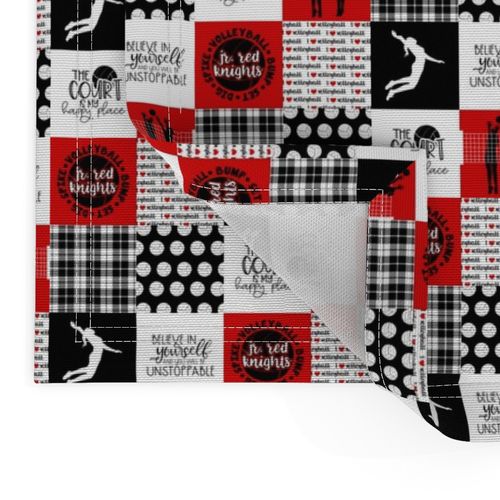 1.5 inch Volleyball//Jr Red Knights - Wholecloth Cheater Quilt