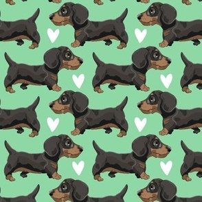 Sausage Dog Dachshunds Green small scale