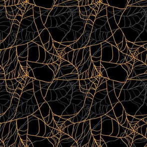 Layered Orange Spiderwebs small scale
