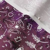 Witchy Scribbles on Magenta Purple small scale