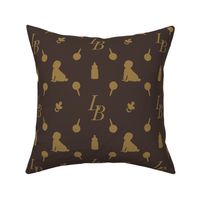 Louis Baby Luxury Iconic Monogram Pattern on Classic Brown with Tan Motifs