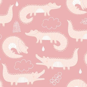 cute alligators // powder pink