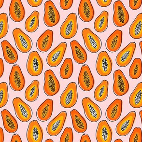 Extra small scale abstract papayas summer vibes pattern