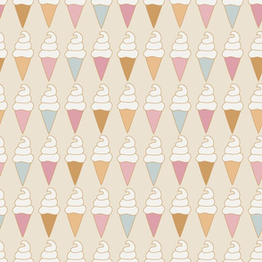 Ice Cream Cones in Pastels