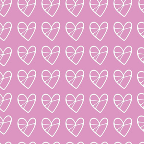 Tic Tac Toe Hearts in Pink and White