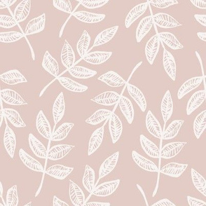 sketched leaves // peach blush
