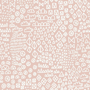 Wonderland - Geometric Shapes in Blush Pink