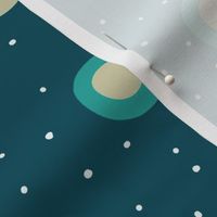 Jumbo Mod Spots - cream and teal
