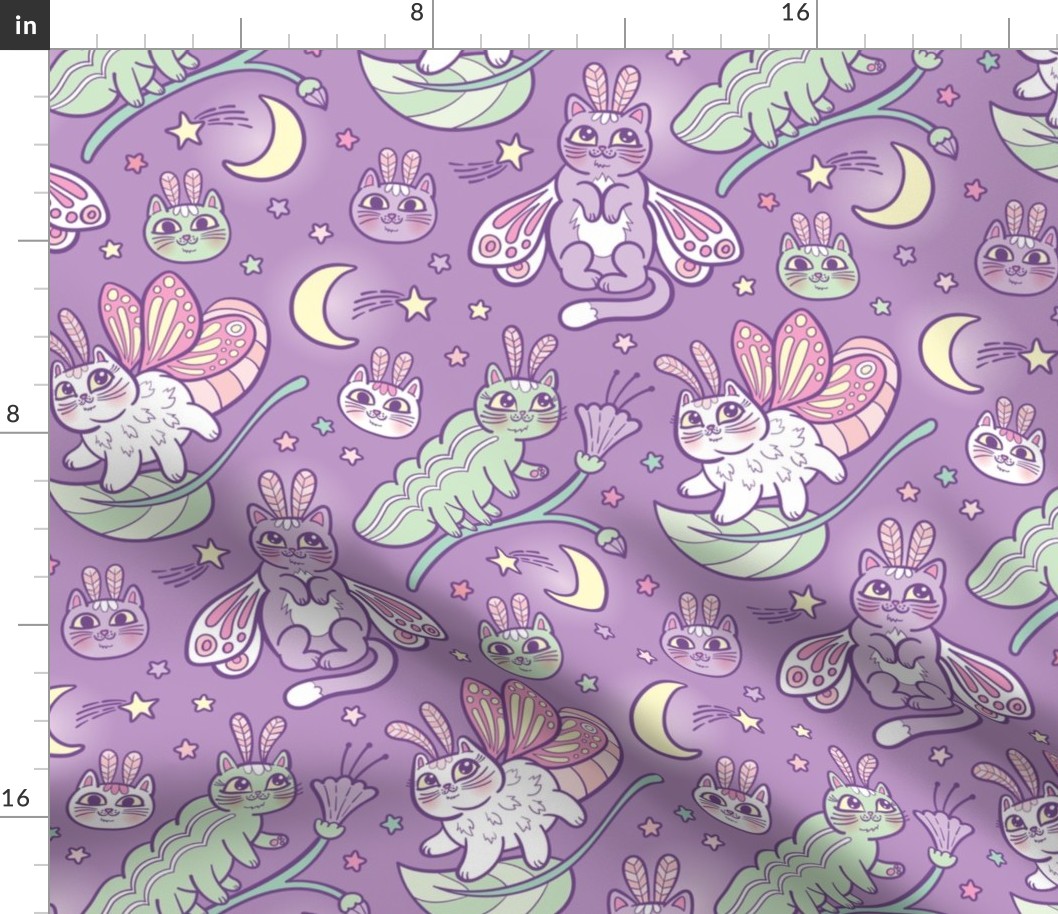 Kitty Moths in Purple