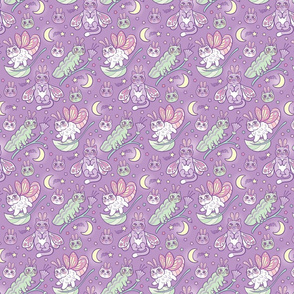 Kitty Moths {small} in Purple