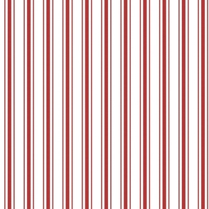 Mattress Ticking Narrow Striped Pattern in Crimson Red
