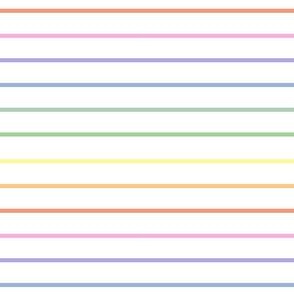 Narrow bright pastel rainbow stripes - horizontal (mini)