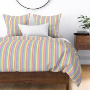 Bright pastel rainbow and white stripes - vertical (mini)