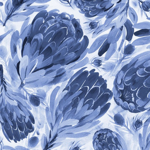 Lovely Proteas (darkpurple-blue)