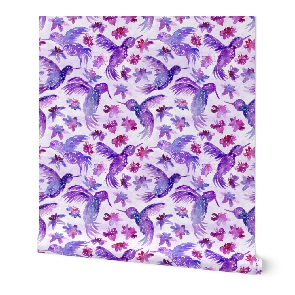 Hummingbird Purple Floral