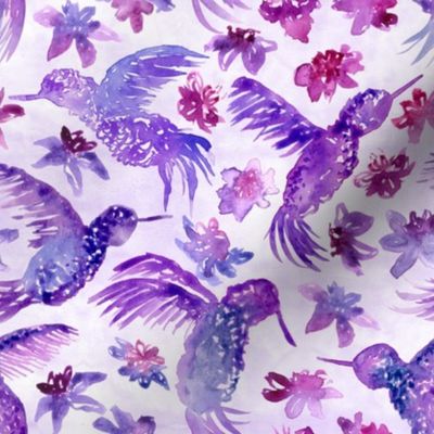 Hummingbird Purple Floral