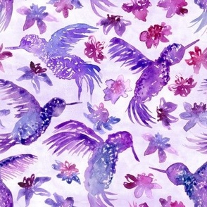 Hummingbird Purple Floral