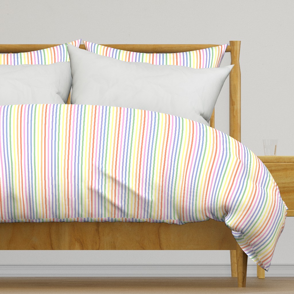 Bright pastel rainbow stripe - vertical (mini)