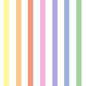 Bright pastel rainbow stripe - vertical (medium)