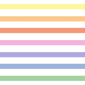 Bright pastel rainbow stripe - horizontal (large)