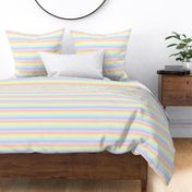 Pastel rainbow and white stripe - horizontal - mini