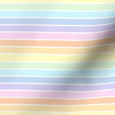 Pastel rainbow and white stripe - horizontal - mini